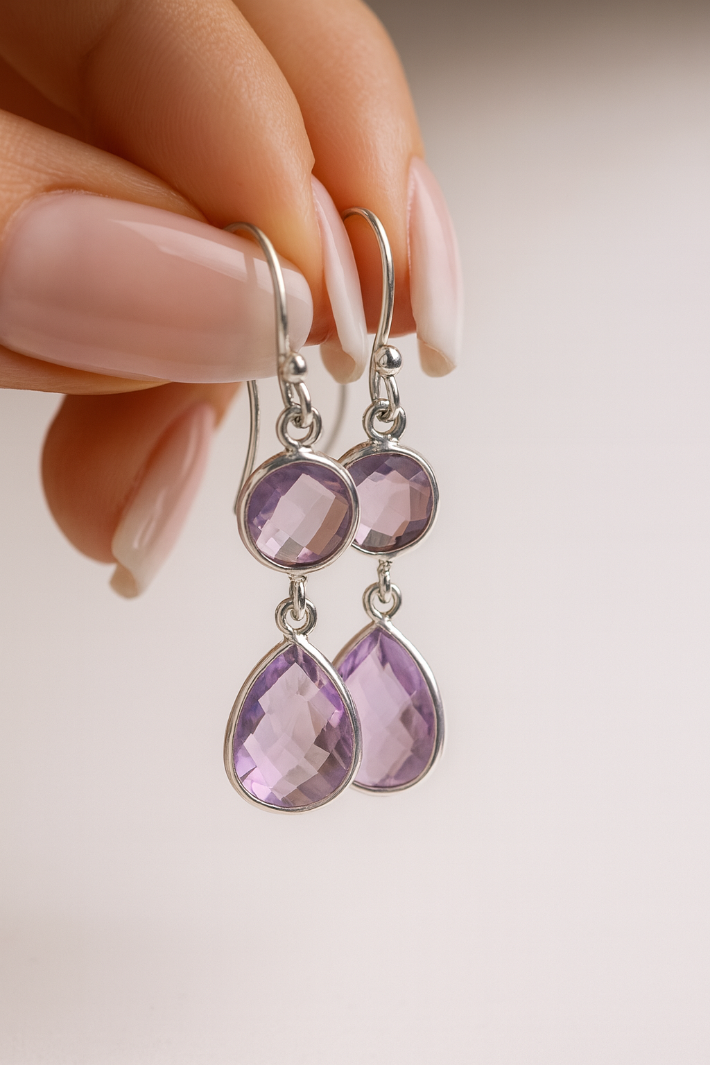 Amethyst-Ohrringe 925 Silber – Extraklar, Handgefertigt, Edel & Elegant