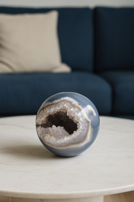 Sphère d'agate fascinante - 11,5 cm, 1,75 kg