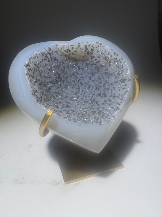 Exklusives Achat-Herz mit faszinierendem Galaxie-Effekt – aus Brasilien, 7x7cm