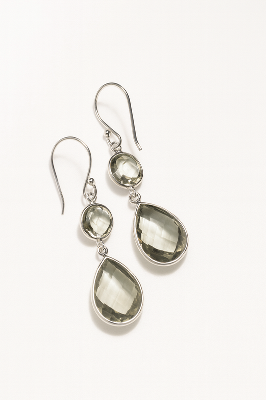 Prasiolith-Ohrringe (grüner Amethyst) 925 Silber – Bezaubernd, Elegant & Edel