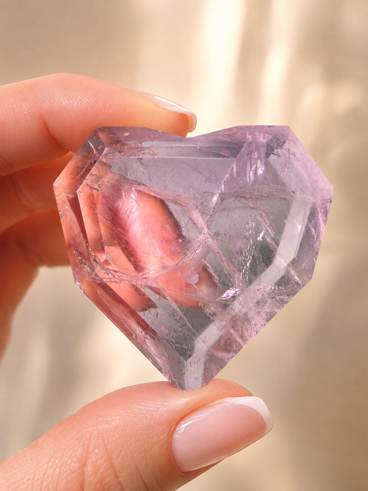 Facettierte Amethyst Herzen aus Brasilien – extra klare 1A Qualität