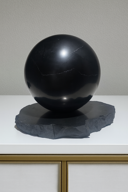 Riesige Schungit Kugel - 10cm, 1.79kg