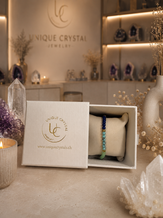 Chakra Armband mit 7 Edelsteinen | Naturstein Armband 18 cm | 4 mm Perlen