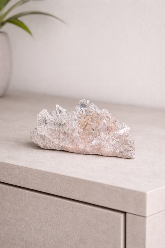 Exklusive rosarote Lemurian Kristall Stufe 💖 – klare, rosa Spitzen