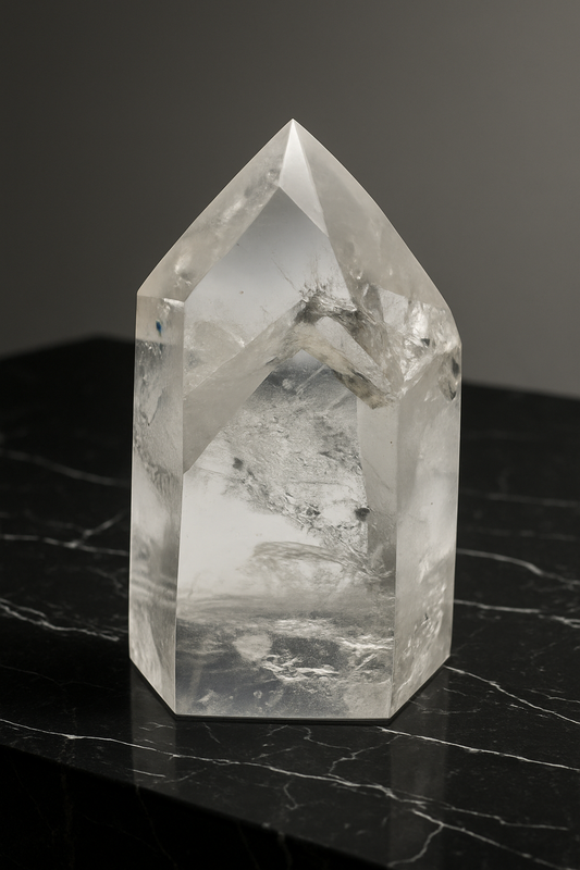 Süsse Phantom-Quarz-Spitze mit Regenbogen 💎 - 6.4cm, 104g