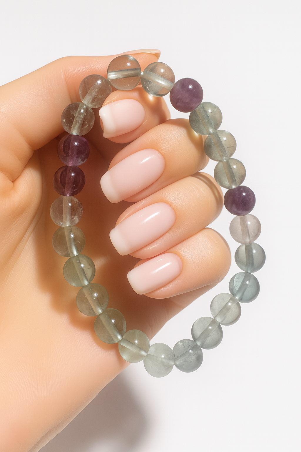 Fluorit Armband 19 cm – Kristallarmband für Fokus, Reinigung & innere Klarheit 💜
