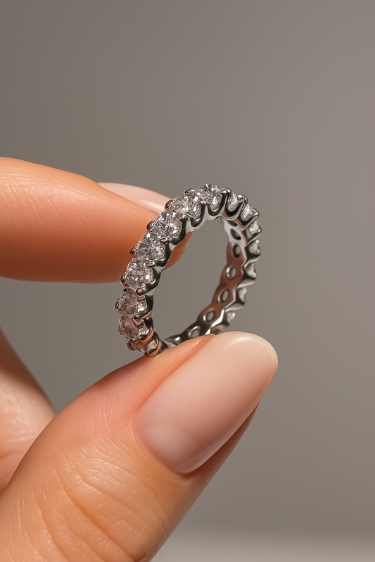 Eleganter Moissanit Ring – Grösse 5 – Funkelnder Verlobungsring mit Brillanz 💍✨