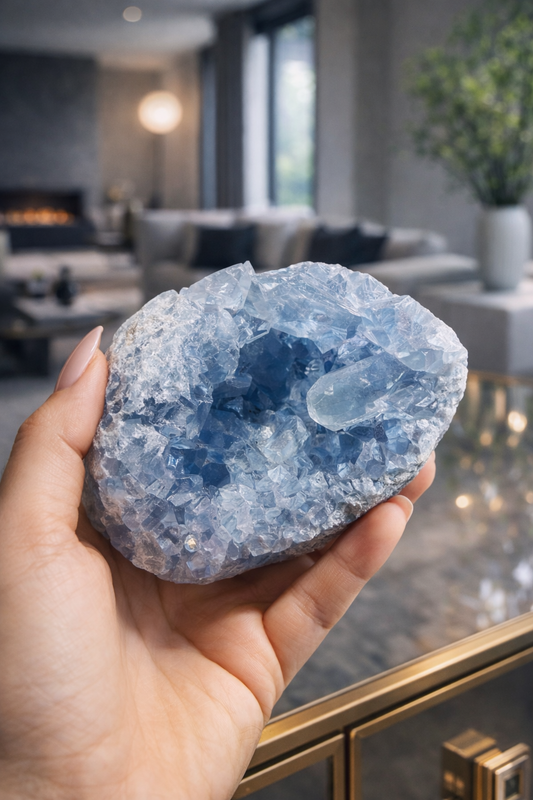 Celestin Stufe aus Madagaskar 💎 Klar & funkelnd ✨ Premium Qualität