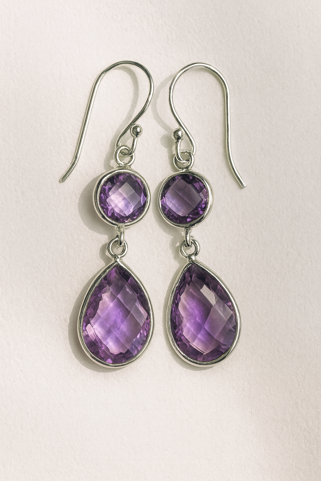 Amethyst-Ohrringe 925 Silber – Extraklar, Handgefertigt, Edel & Elegant