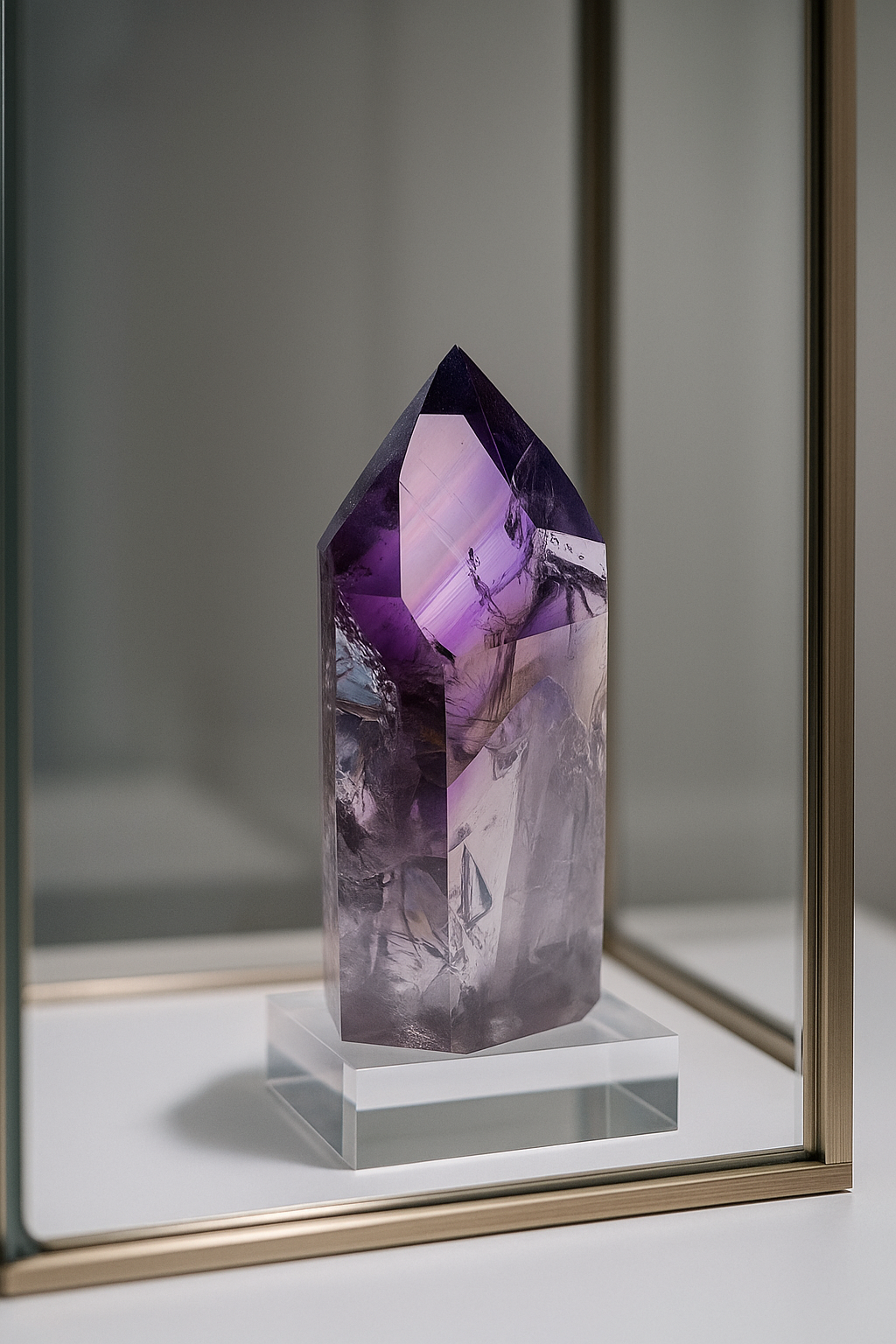 Ametrinspitze 8,6 cm – 136 g | 1A Museumsqualität mit Phantomen, klar & selten | Natürliches Amethyst-Citrin Unikat aus Brasilien 💎