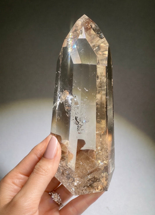 AAA Lemurian Smoky Quartz Phantom Crystal 11.5 cm 354 g Brazil
