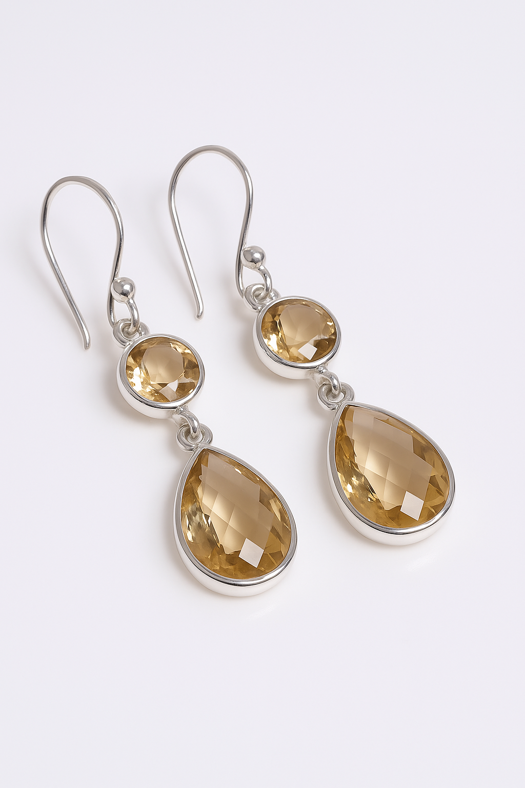 Citrin OhrhÀnger 4.5 cm | 925 Silber Ohrringe mit extraklarem Citrin | 1A-QualitÀt Edelsteinschmuck