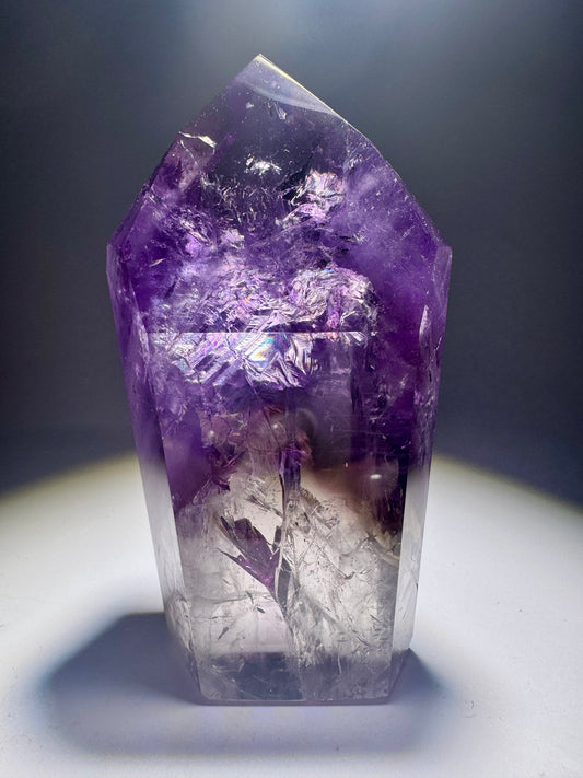 Amethrin Kristallspitze 💎 mit Phantomen – 8 cm, 139 g – Edelstein-Rarität aus Brasilien