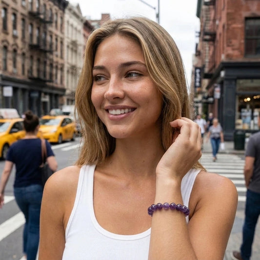 Amethyst Edelstein Armband 17 cm | Amethyst Armband kaufen - Edelsteinarmband I UNIQUE CRYSTALS
