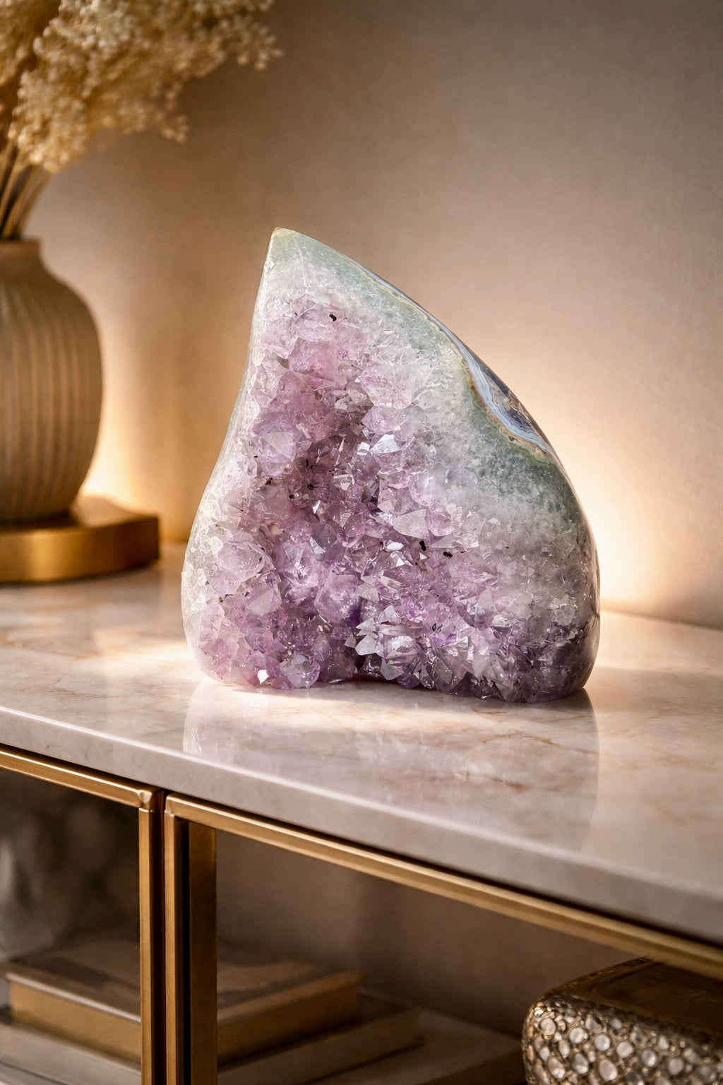 Amethyst Flamme 1kg Brasilien violett Achat Banding Kristall Spitze