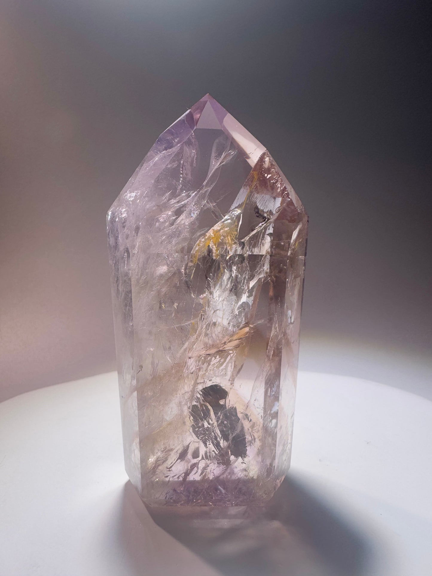 Ametrin-Phantomspitze mit Amethyst- und Citrin-Zonen in Museumsqualität aus Brasilien ✨