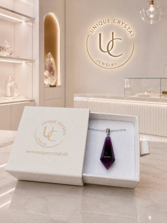 Pendelanhänger aus Edelstein mit Edelstahlkette