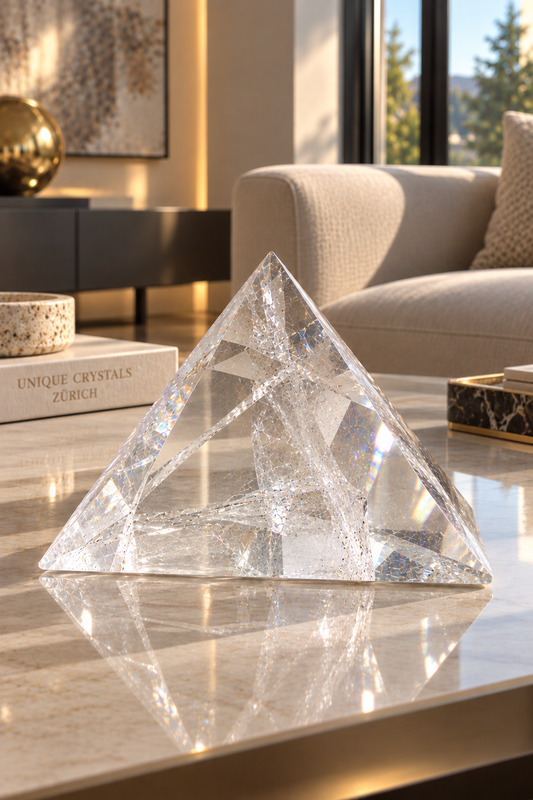 Lemurian-Kristallpyramide XXL, 3,45 kg, Seitenlängen 17 cm