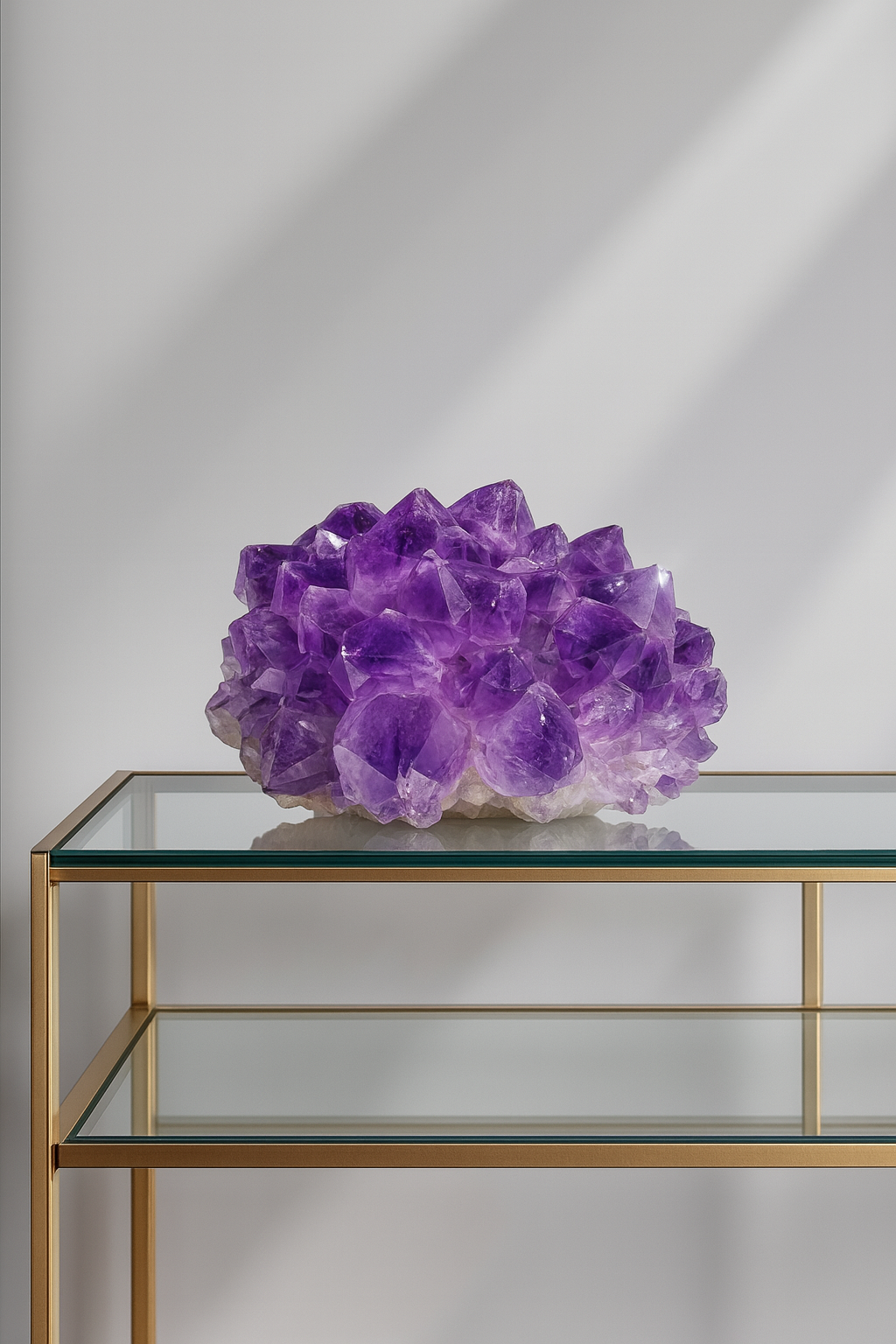 Tiefviolette Amethystblüte aus Uruguay – 8.4 cm Stalaktit Kristall