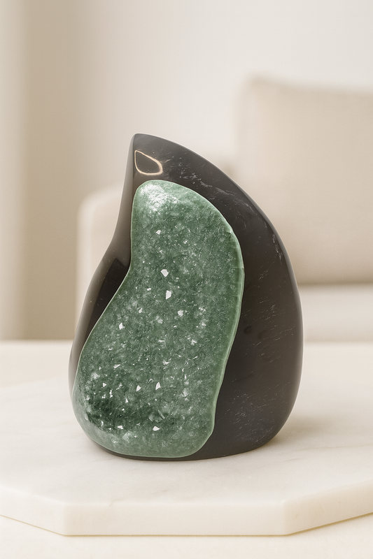 Agate verte scintillante - 8 cm, 241 g