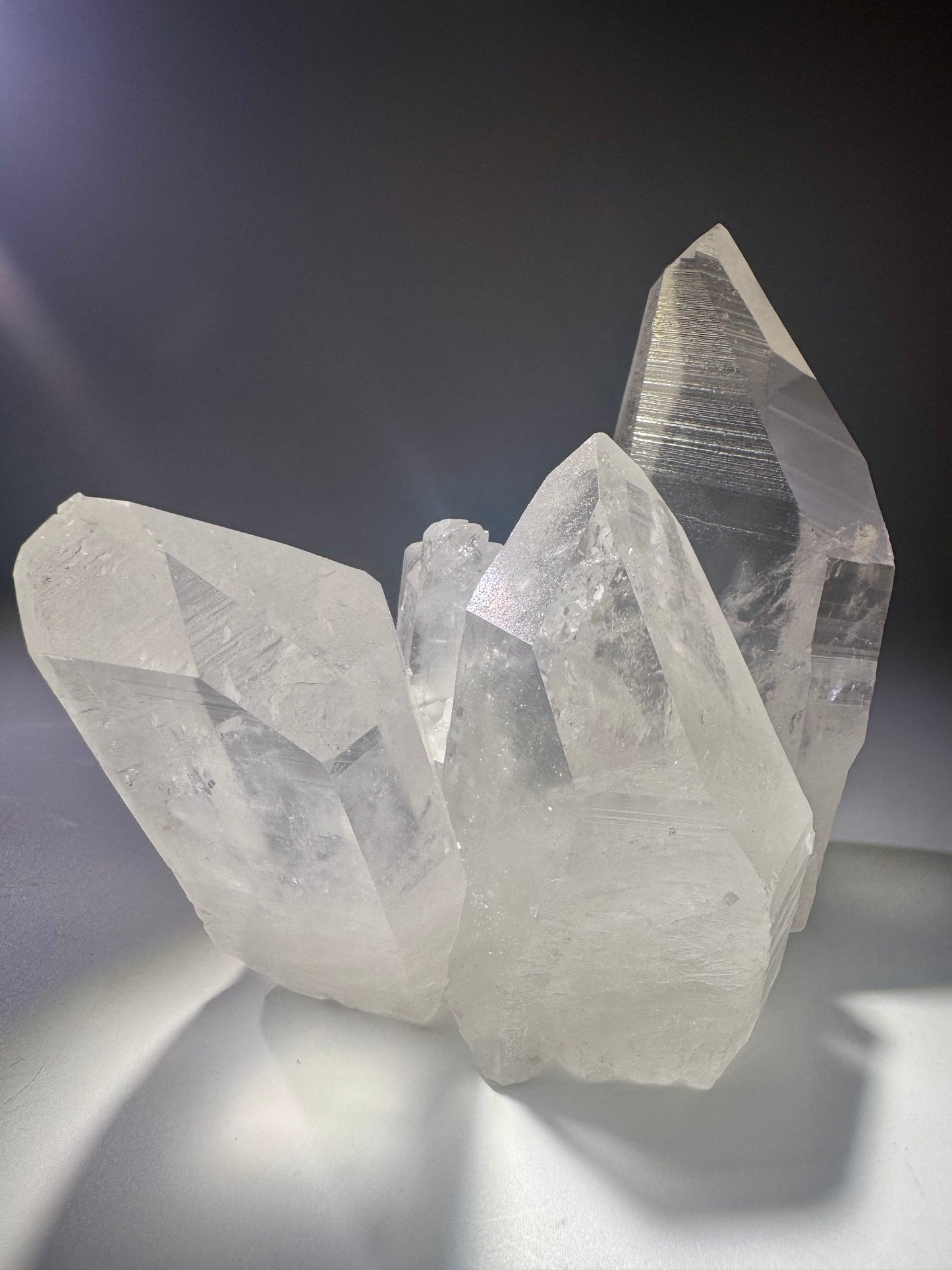 Exklusive Lemurian Kristallstufe – 13.5 cm, 973 g, glasklar, naturbelassen, perfektes Unikat aus Brasilien
