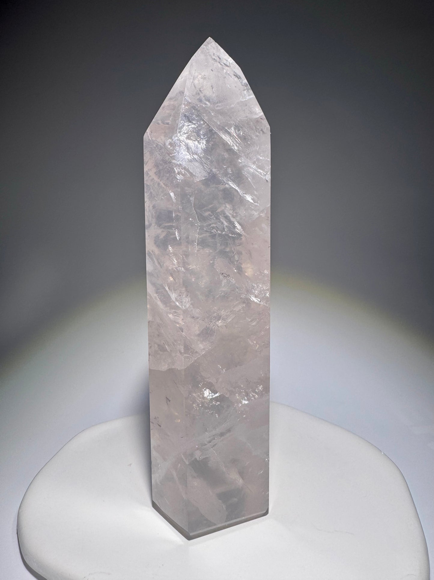 Exklusive Rosenquarz Spitze 16 cm aus Brasilien