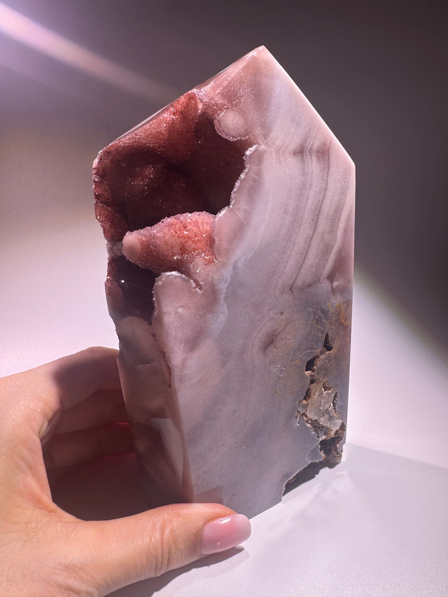 Exklusiver Pink Amethyst – 16 cm hoher Edelstein – zartrosa Kristalle – 1.2 kg