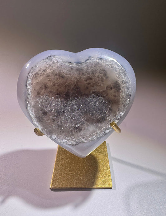 Exklusives Galaxie-Achat-Herz handmade in Brasilien mit leuchtender Kristallstruktur