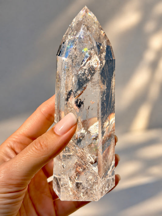 Lemurian Bergkristall Spitze aus Bahia, Brasilien – 14,3 cm | 512 g Premium Qualität