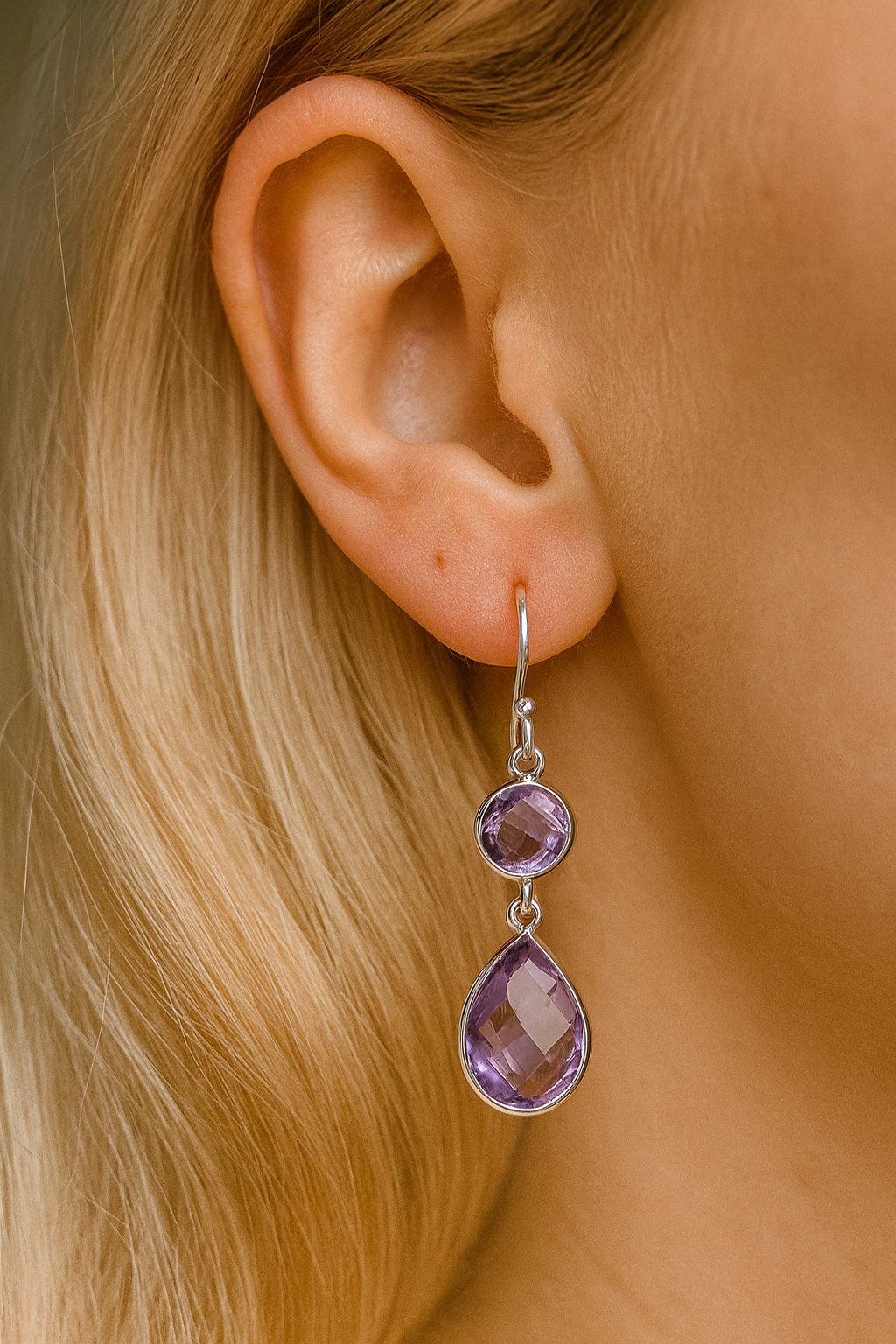 Amethyst-Ohrringe 925 Silber – Extraklar, Handgefertigt, Edel & Elegant