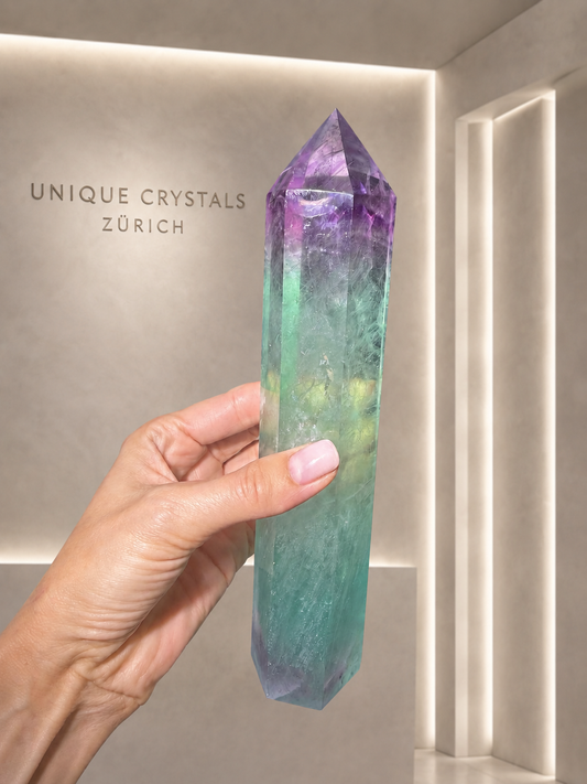 Fluorit Spitze Grün-Violett – 22 cm | 855 g | Premium Qualität aus Brasilien