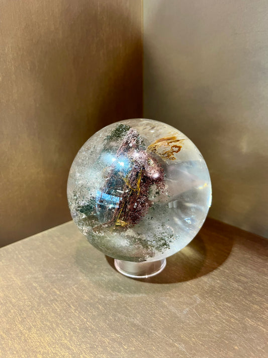 Gartenquarz Kristallkugel 11 cm – 1,97 kg | Magischer Lodolit mit Tiefe & Klarheit