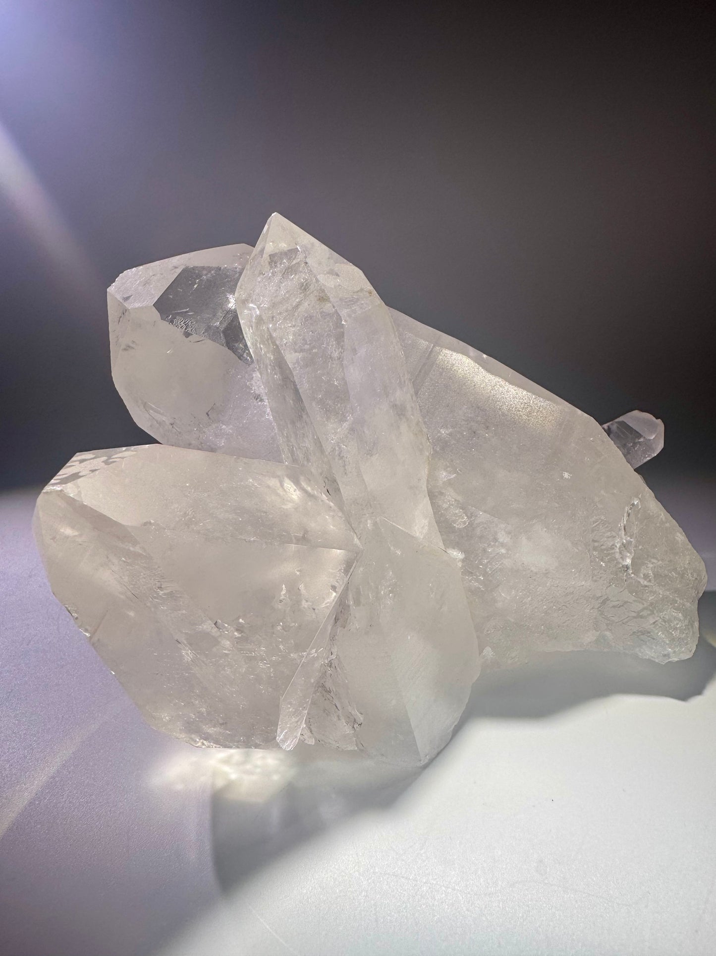 Grosse Lemurian Bergkristall Stufe aus Brasilien – 17 cm, 1.95 kg, naturbelassen und hochklar