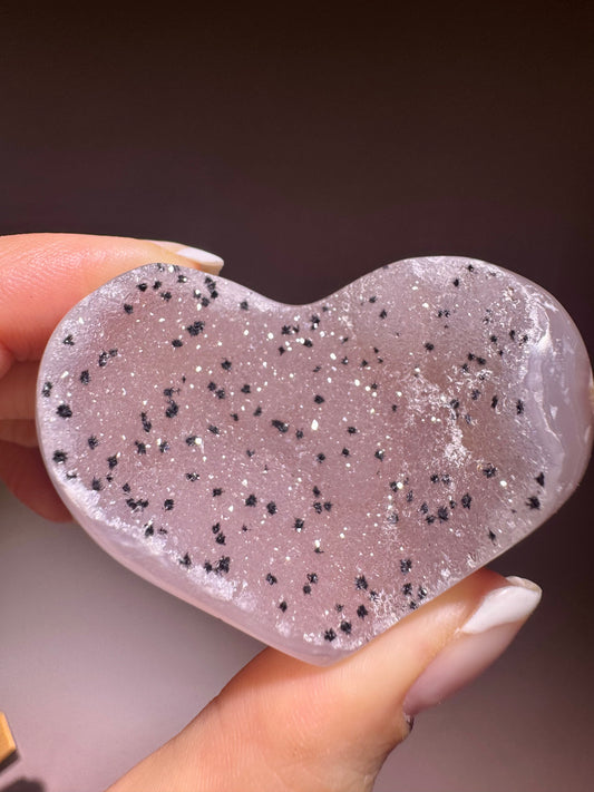 Handgefertigtes Kristallherz mit Galaxie-Optik – Mini Achat aus Brasilien