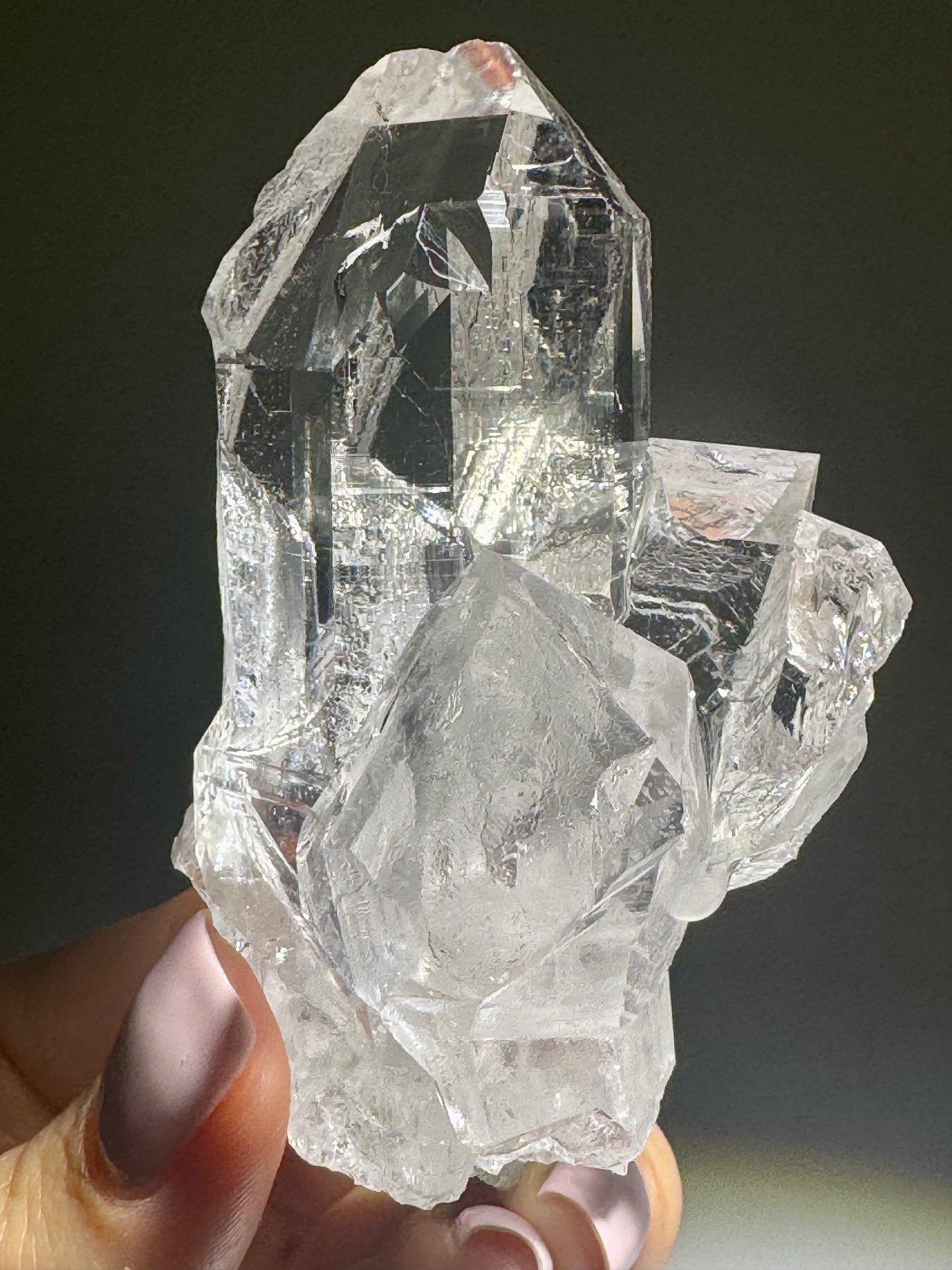 Himalaya-Kristall mit Chlorit – naturbelassene Quarzspitzen in Museumsqualität, 114 g