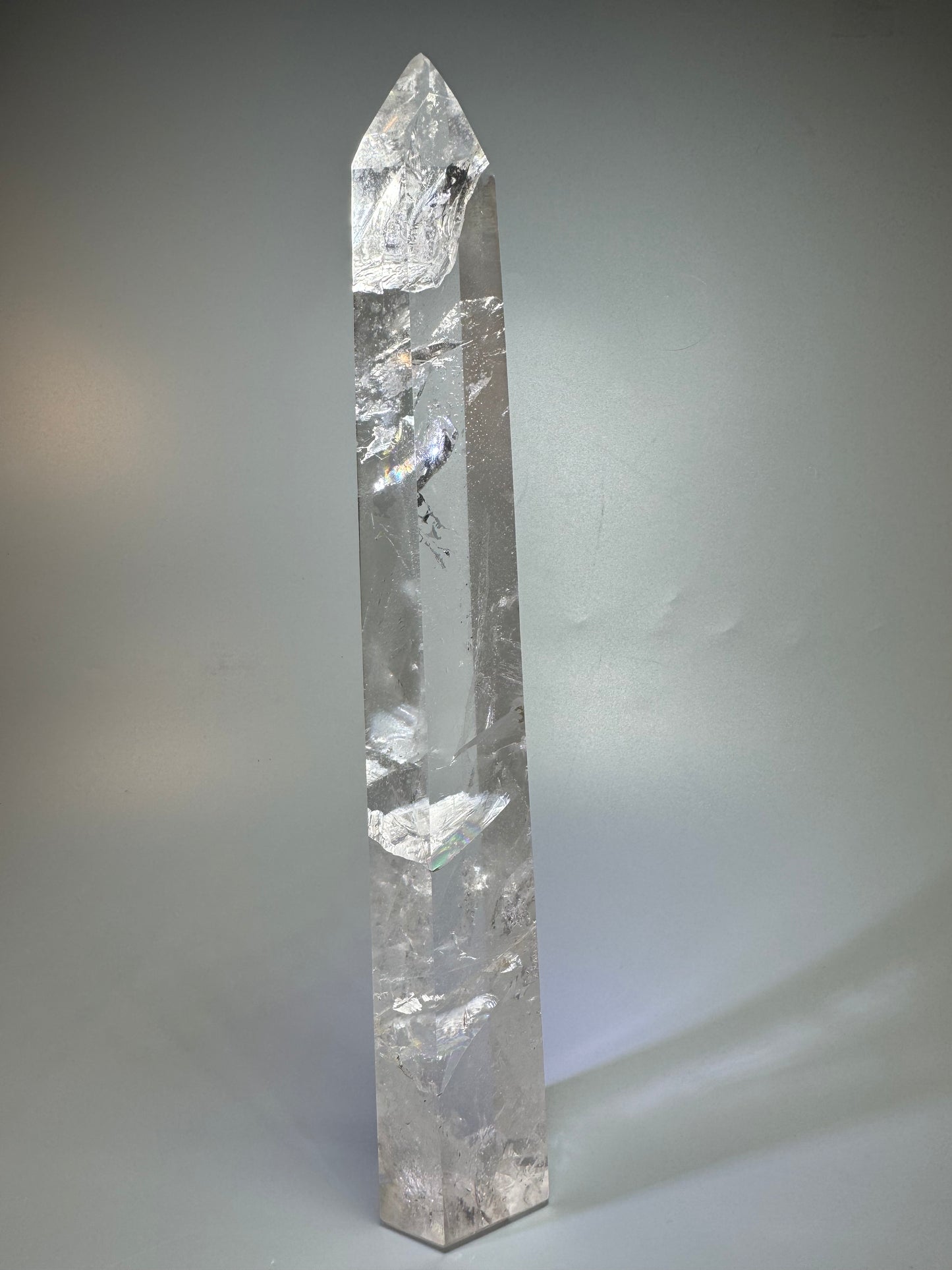 Hochwertige Bergkristallspitze – 34 cm Länge, glasklare Qualität