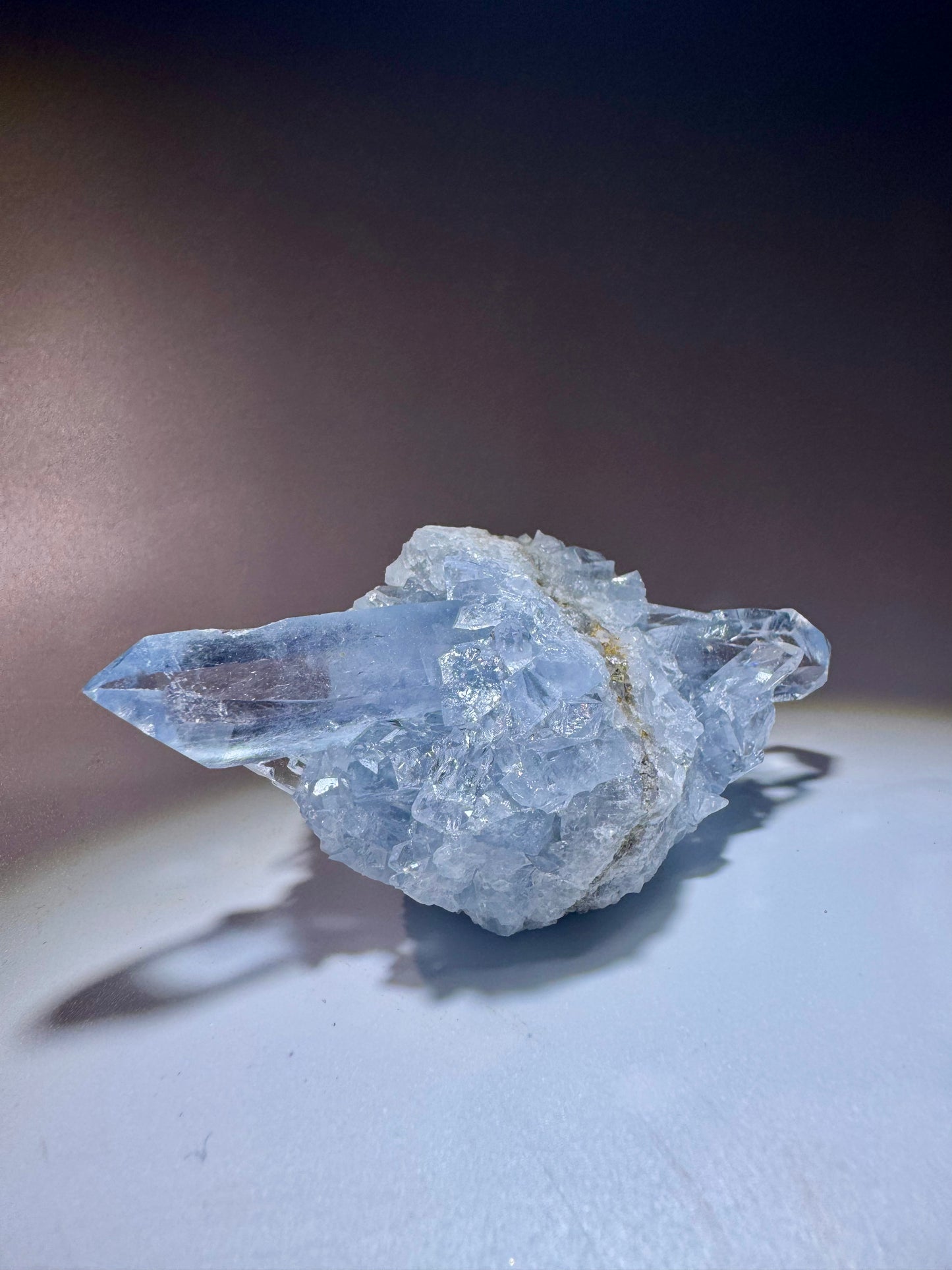Hochwertiger Celestin Edelstein in Museumsqualität – hellblauer Kristall, 7,8 cm
