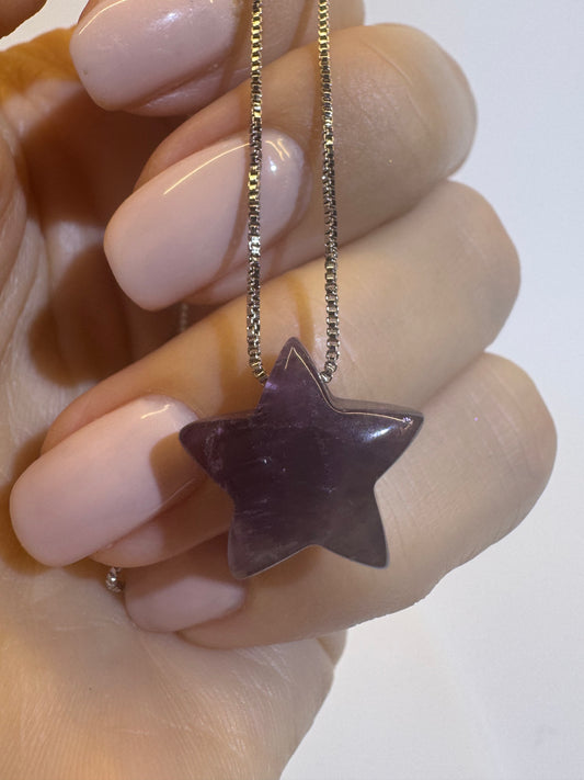 Halskette mit Amethyst Stern đź’ś