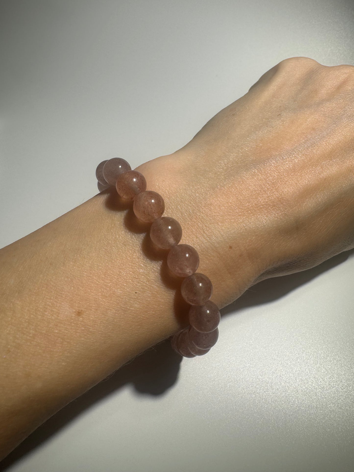 Erdbeerquarz Armband 19 cm – sanfte Herzensenergie & Lebensfreude 💗🍓