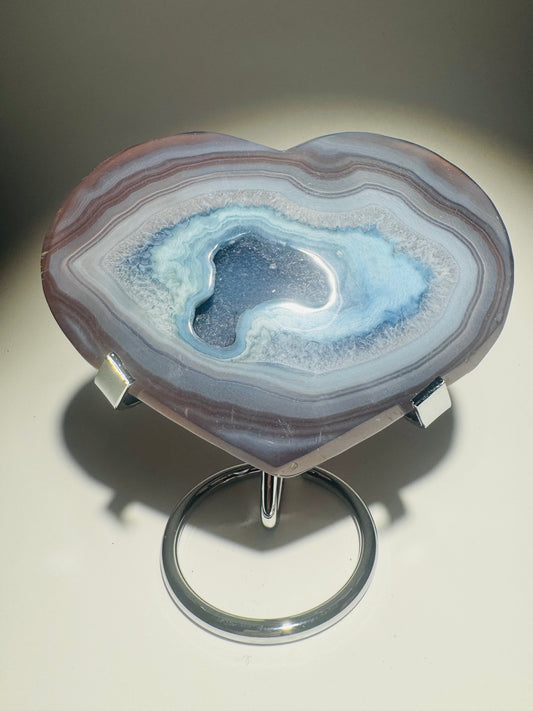 Achat Kristallherz 12,3 cm – Funkelnder Naturstein aus Brasilien in Herzform