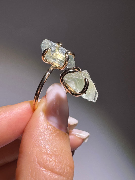 Fluorit-Schmuckstück aus Kupfer mit 18k Vergoldung, fördert Klarheit, Ruhe und geistige Balance