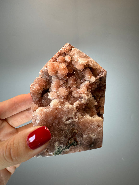 Pink Amethyst Spitze aus Brasilien – 9 cm, 492 g – zart & kraftvoll 💗