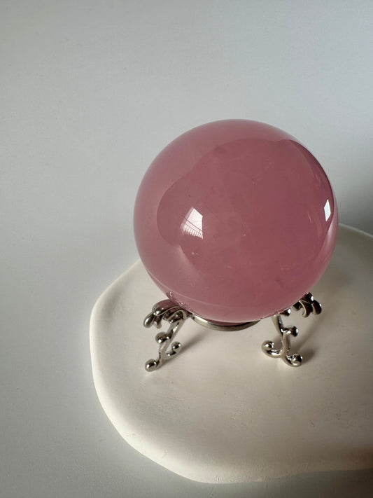 Intensiv pinke Rosenquarz Kugel 💗 - 5.4cm, 223g
