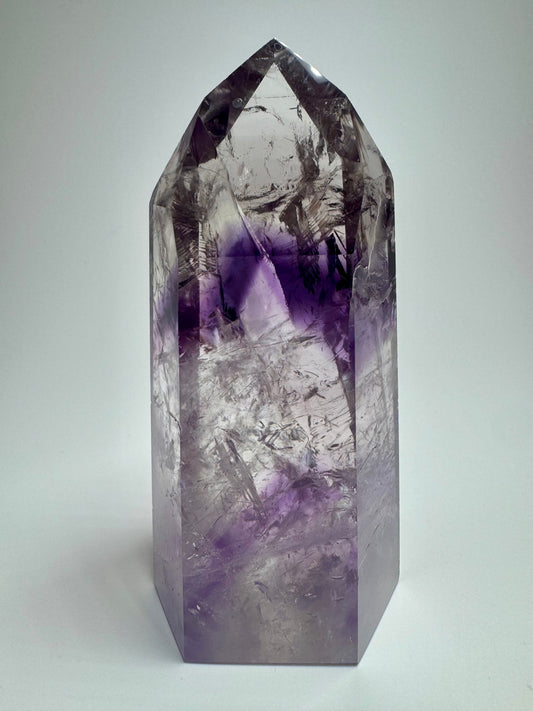 Phantom Amethyst mit Regenbogen (ultra klar) 💜 - 9.9cm, 221g