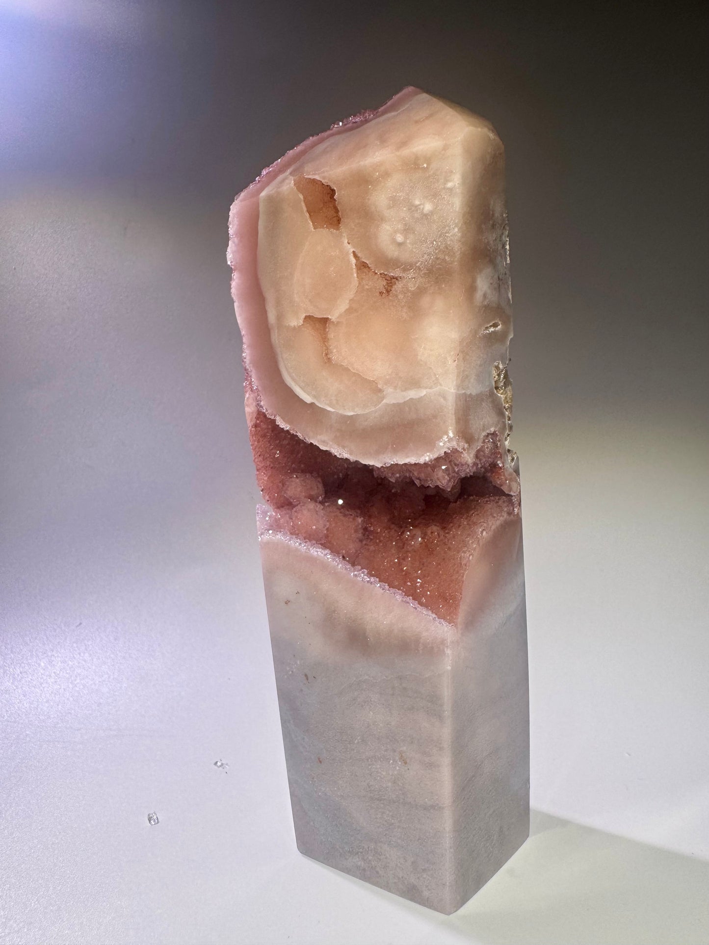 Wunderschöner Pink Amethyst Spitze 14,5 cm – 453 g 💖 Rosa Kristall – Brasilien