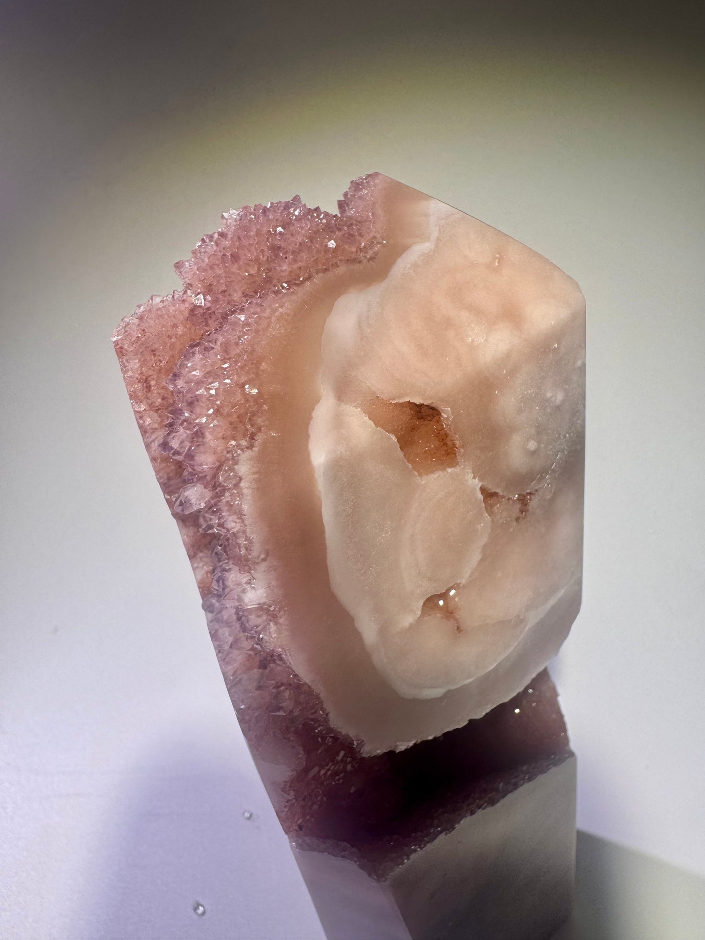 Wunderschöner Pink Amethyst Spitze 14,5 cm – 453 g 💖 Rosa Kristall – Brasilien