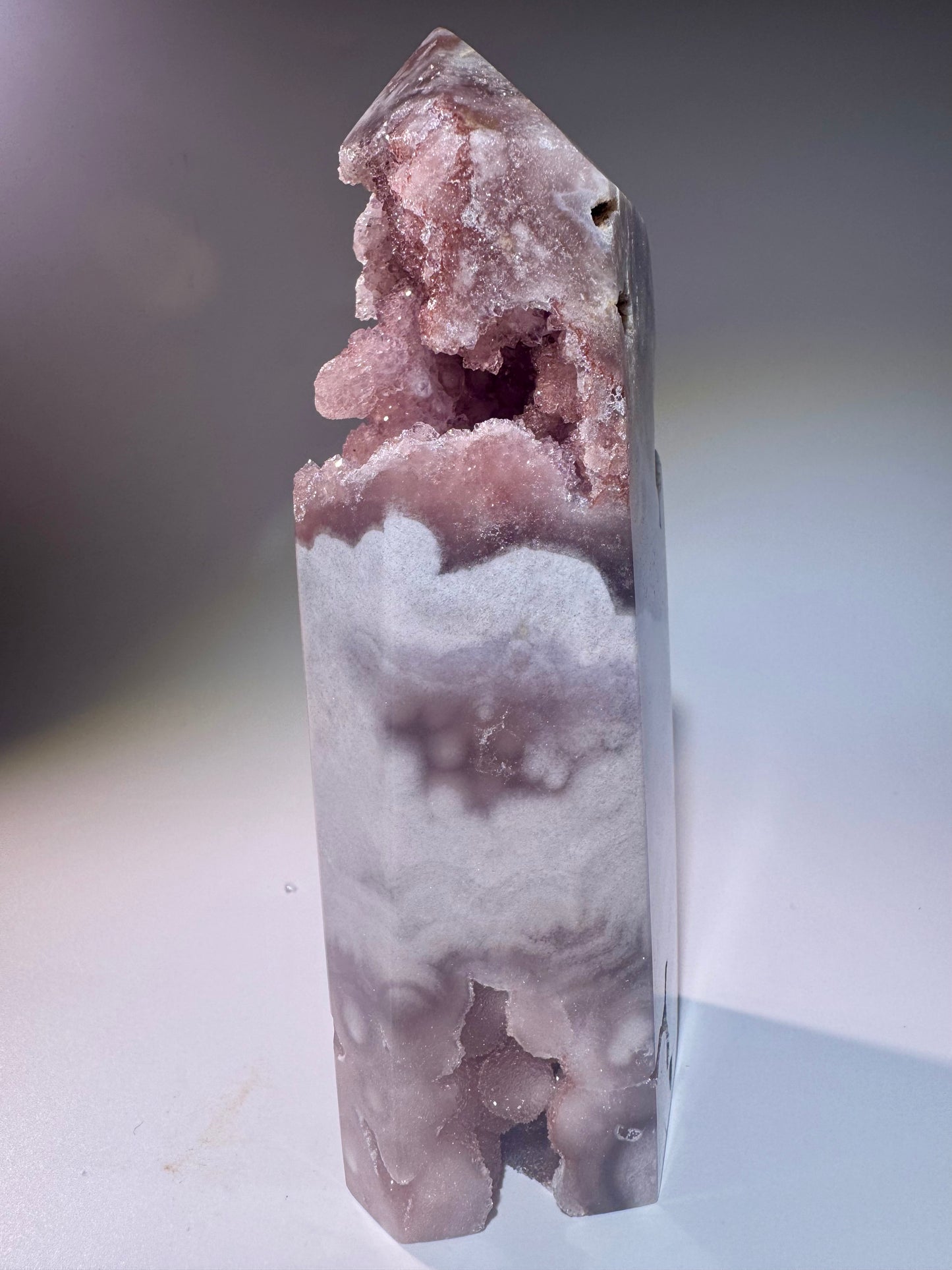 Bezaubernde Pink Amethyst Spitze 14,5 cm – 591g 💖 Rosa Kristall – Brasilien