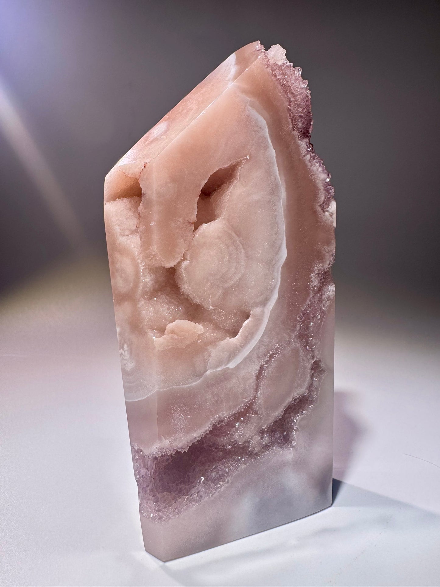 Pink Amethyst Kristall 11,5 cm – Rosa Edelstein mit Bubble-Kristallen, Brasilien