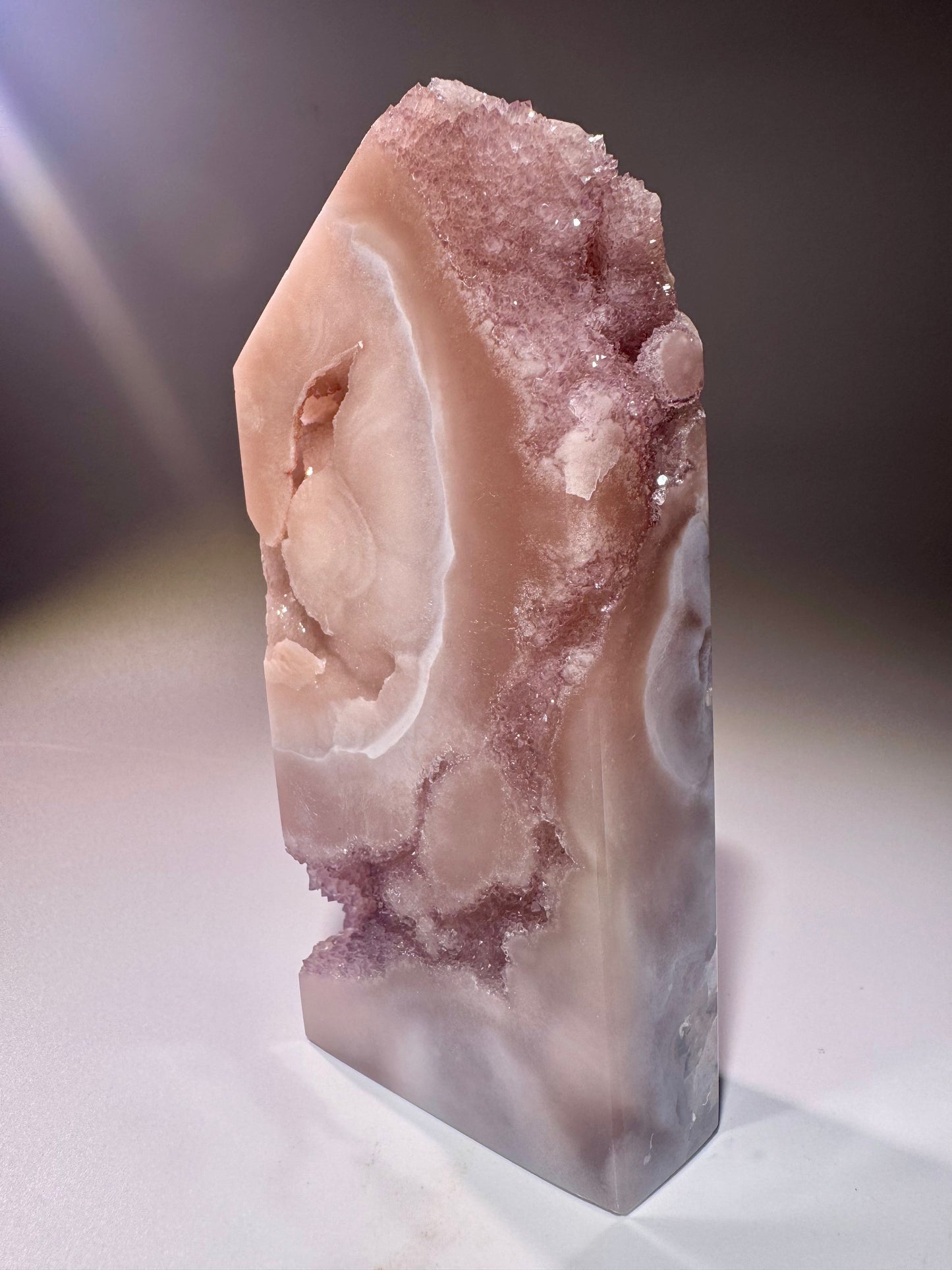 Pink Amethyst Kristall 11,5 cm – Rosa Edelstein mit Bubble-Kristallen, Brasilien
