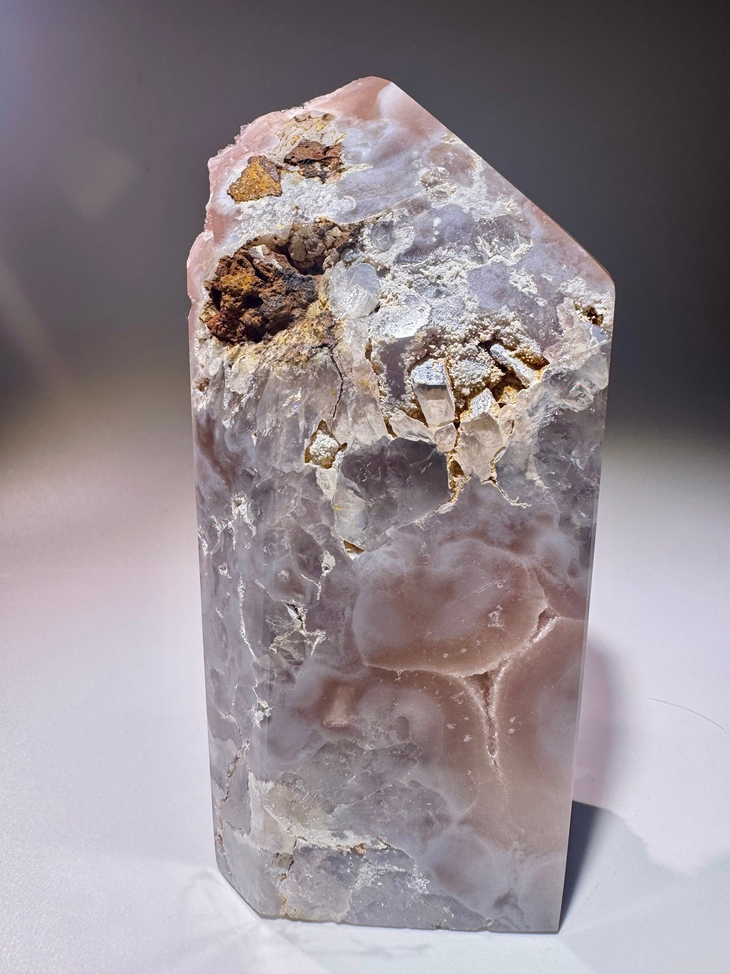 Pink Amethyst Kristall 11,5 cm – Rosa Edelstein mit Bubble-Kristallen, Brasilien